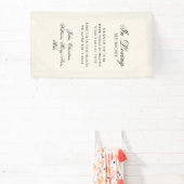 Banderoles "In Loving Memory" Classic Wedding Memorial Beige (Insitu)