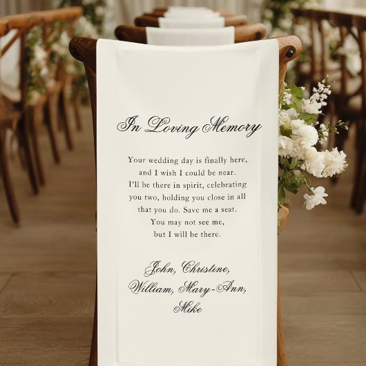 Banderoles "In Loving Memory" Classic Wedding Memorial beige