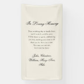 Banderoles "In Loving Memory" Classic Wedding Memorial beige (Verticale)