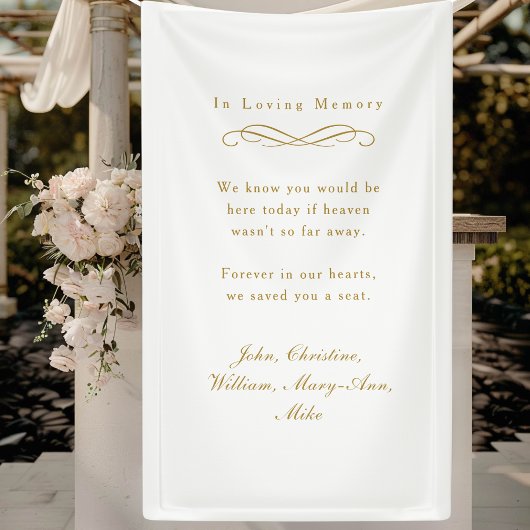 Banderoles "In Loving Memory" Elegant Wedding Memorial White