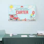 Banderoles Incendie Camion Anniversaire de enfant pompier (Salon professionnel)