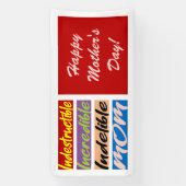 Banderoles Indestructible, Incroyable, Indébile Maman (Verticale)