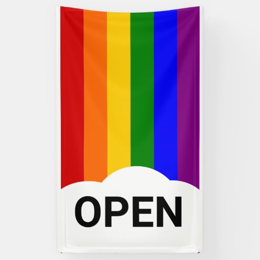 Banderoles Indicateur ouvert Rainbow Cloud (Vertical)