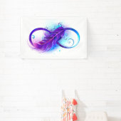 Banderoles Infini avec plume violette (Insitu)