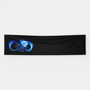 Banderoles Infini lumineux avec rose bleue