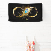 Banderoles Infinité avec plume de paon doré (Insitu)