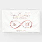 Banderoles Infinity rose or romantique monogramme calligraphi (Horizontal)