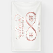 Banderoles Infinity rose or romantique monogramme calligraphi (Vertical)