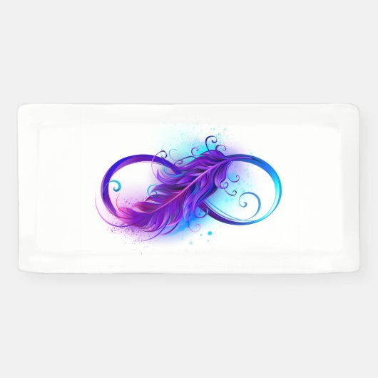 Banderoles Infinity with purple feather (Horizontal)