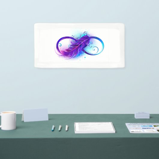Banderoles Infinity with purple feather (Salon professionnel)