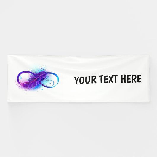 Banderoles Infinity with purple feather (Horizontal)