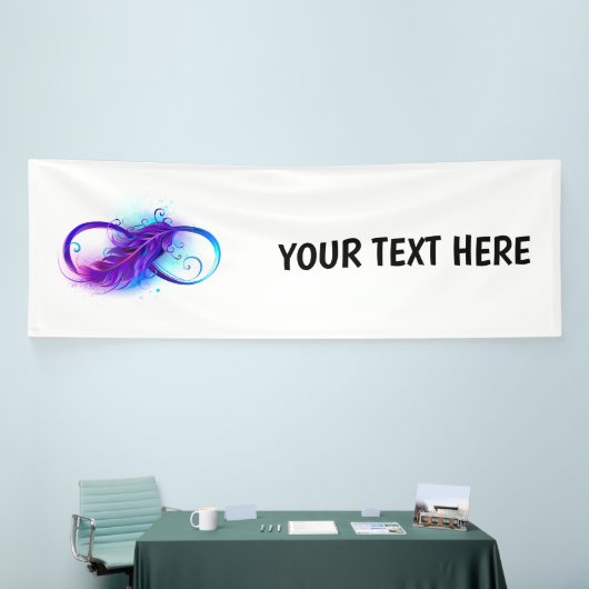 Banderoles Infinity with purple feather (Salon professionnel)