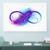 Banderoles Infinity with purple feather (Salon professionnel)