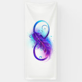 Banderoles Infinity with purple feather (Vertical)