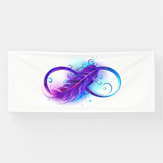 Banderoles Infinity with purple feather (Horizontal)