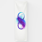 Banderoles Infinity with purple feather (Vertical)