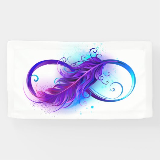 Banderoles Infinity with purple feather (Horizontal)