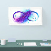 Banderoles Infinity with purple feather (Salon professionnel)