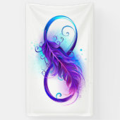 Banderoles Infinity with purple feather (Vertical)