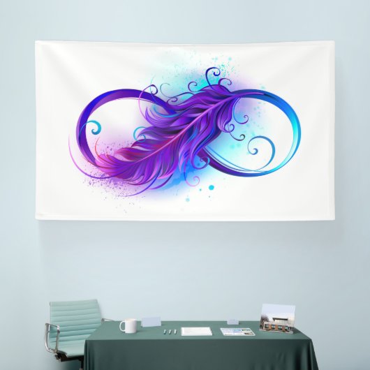 Banderoles Infinity with purple feather (Salon professionnel)
