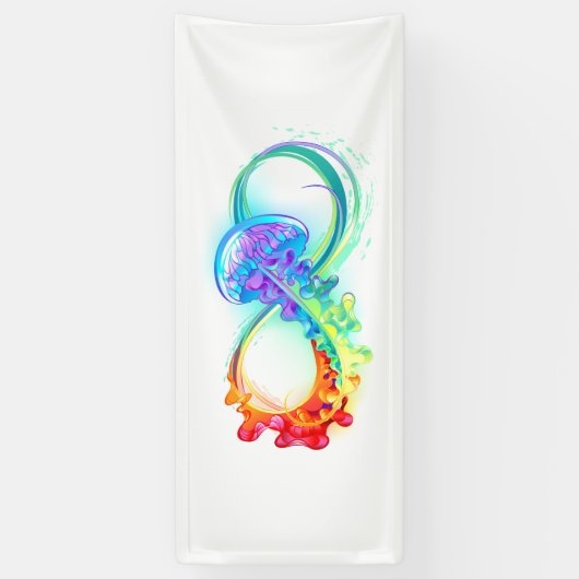 Banderoles Infinity with Rainbow Jellyfish (Vertical)