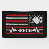 Banderoles Infirmière Appréciation Héros Coeur Vie Drapeau am (Horizontal)