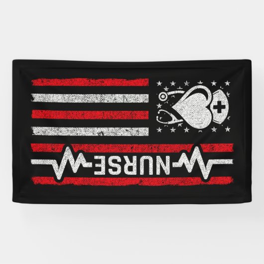 Banderoles Infirmière Appréciation Héros Coeur Vie Drapeau am (Horizontal)