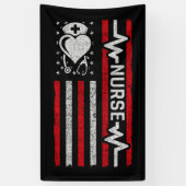 Banderoles Infirmière Appréciation Héros Coeur Vie Drapeau am (Vertical)