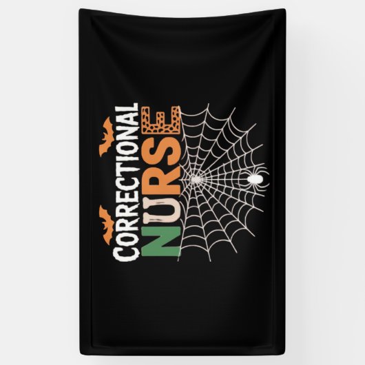 Banderoles Infirmière correctionnelle Halloween Citrouille cl (Vertical)