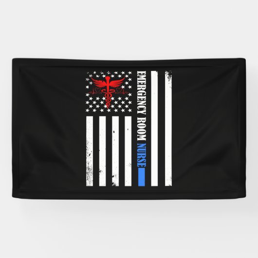 Banderoles Infirmière des urgences Drapeau US (Horizontal)