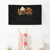 Banderoles Infirmière Halloween mignon Fantôme et Citrouille  (En situation)