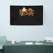 Banderoles Infirmière Halloween mignon Fantôme et Citrouille  (Salon professionnel)