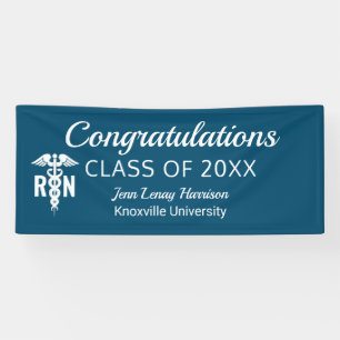 Banderoles Infirmière inscrite Diplôme Médicale bleu personna