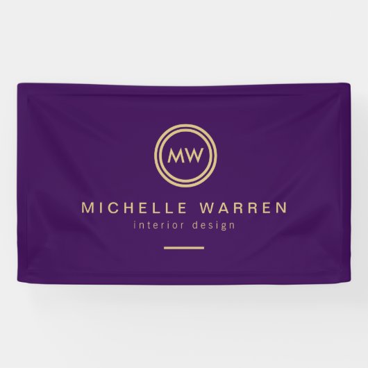 Banderoles Initiales de monogramme de cercle moderne sur viol (Horizontal)