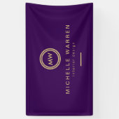 Banderoles Initiales de monogramme de cercle moderne sur viol (Vertical)
