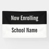 Banderoles Inscrivez maintenant le nom de l'école Modèle noir (Horizontal)