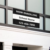 Banderoles Inscrivez maintenant Noir et Blanc Nom de l'école (Bâtiment extérieur)