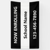 Banderoles Inscrivez maintenant Noir et Blanc Nom de l'école (Vertical)