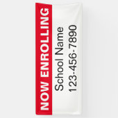 Banderoles Inscrivez maintenant Red White Nom de l'école Numé (Vertical)