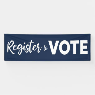Banderoles Inscrivez-vous à Voter la typographie blanche mode