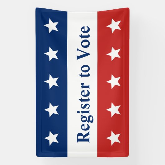 Banderoles Inscrivez-vous pour voter Rouge Blanc et Bleu avec (Verticale)