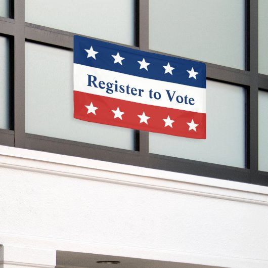 Banderoles Inscrivez-vous pour voter Rouge Blanc et Bleu avec (Bâtiment extérieur)