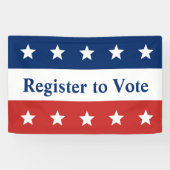 Banderoles Inscrivez-vous pour voter Rouge Blanc et Bleu avec (Horizontal)