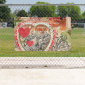 Banderoles Inséparables Heart Red Art Collage (En situation)