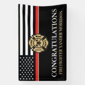 Banderoles Insigne de pompier Red Line Drapeau Fireman Gradua (Verticale)