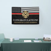 Banderoles Insigne de pompier Red Line Drapeau Fireman Gradua (Salon professionnel)