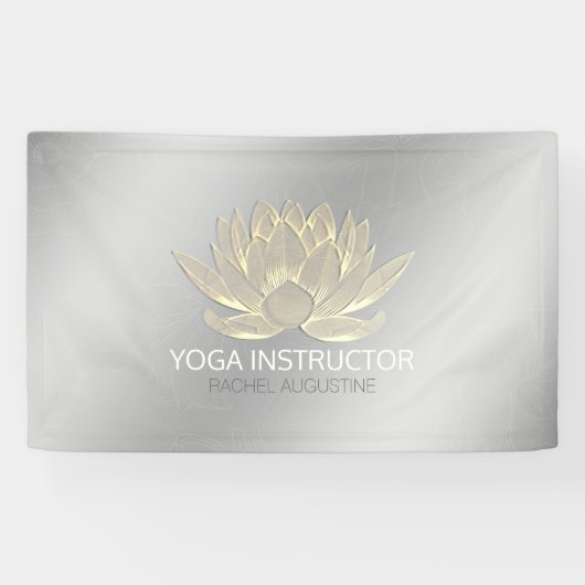 Banderoles Instructeur de Reiki de méditation de Lotus d'or d (Horizontal)