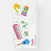 Banderoles Instruments de musique anniversaire de enfant (Verticale)