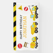 Banderoles Invitation à l'anniversaire du camion de vidange d (Verticale)