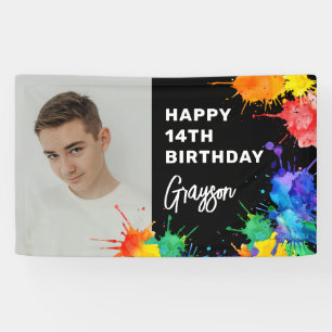 Banderoles Invitation à une fête d'anniversaire avec photo de